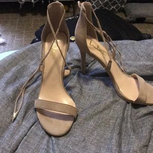 Tan strappy heels